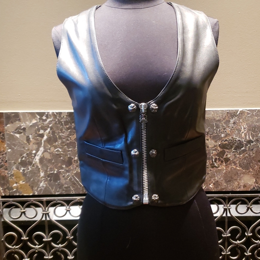 Chrome Hearts Leather Vest. Fits 6/8